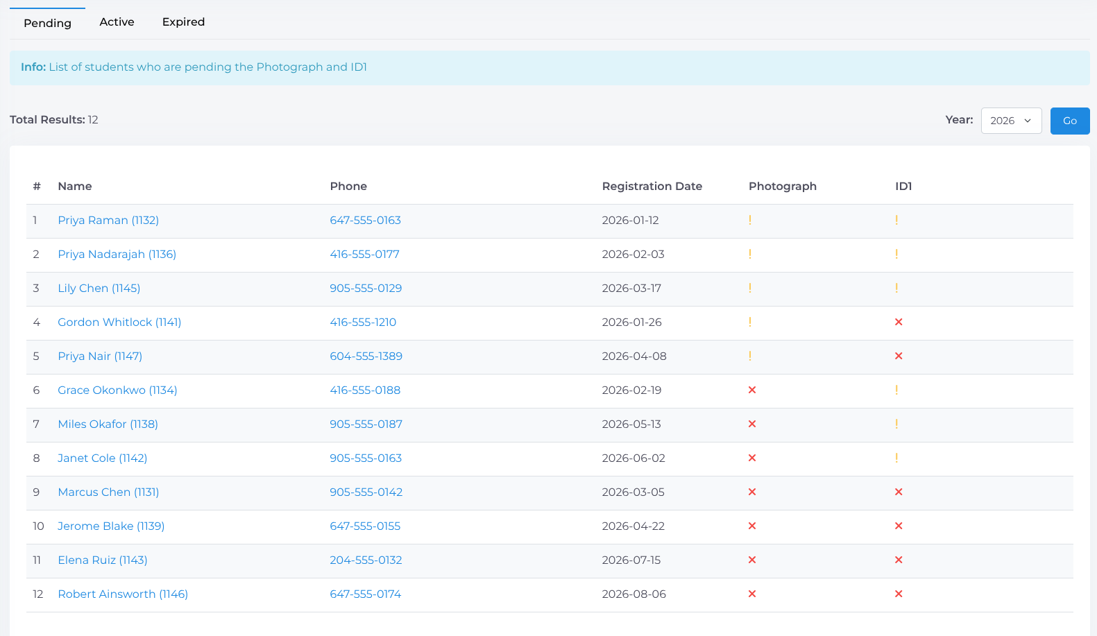 Pending Certificates