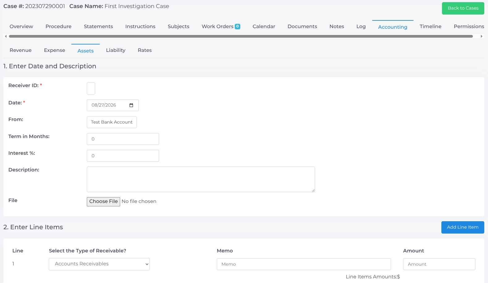 Create an Asset Transaction