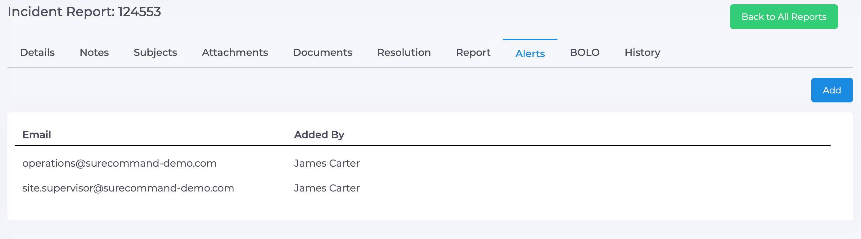 Alert Recipients