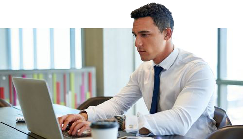 Employee using Surecommand Advanced Module to manage an expanding workforce and customer list