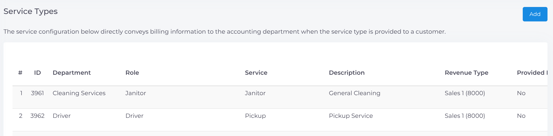 Service Types