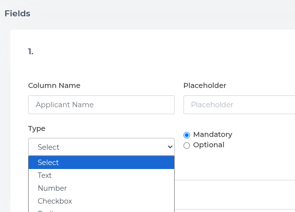Custom forms builder for director operations