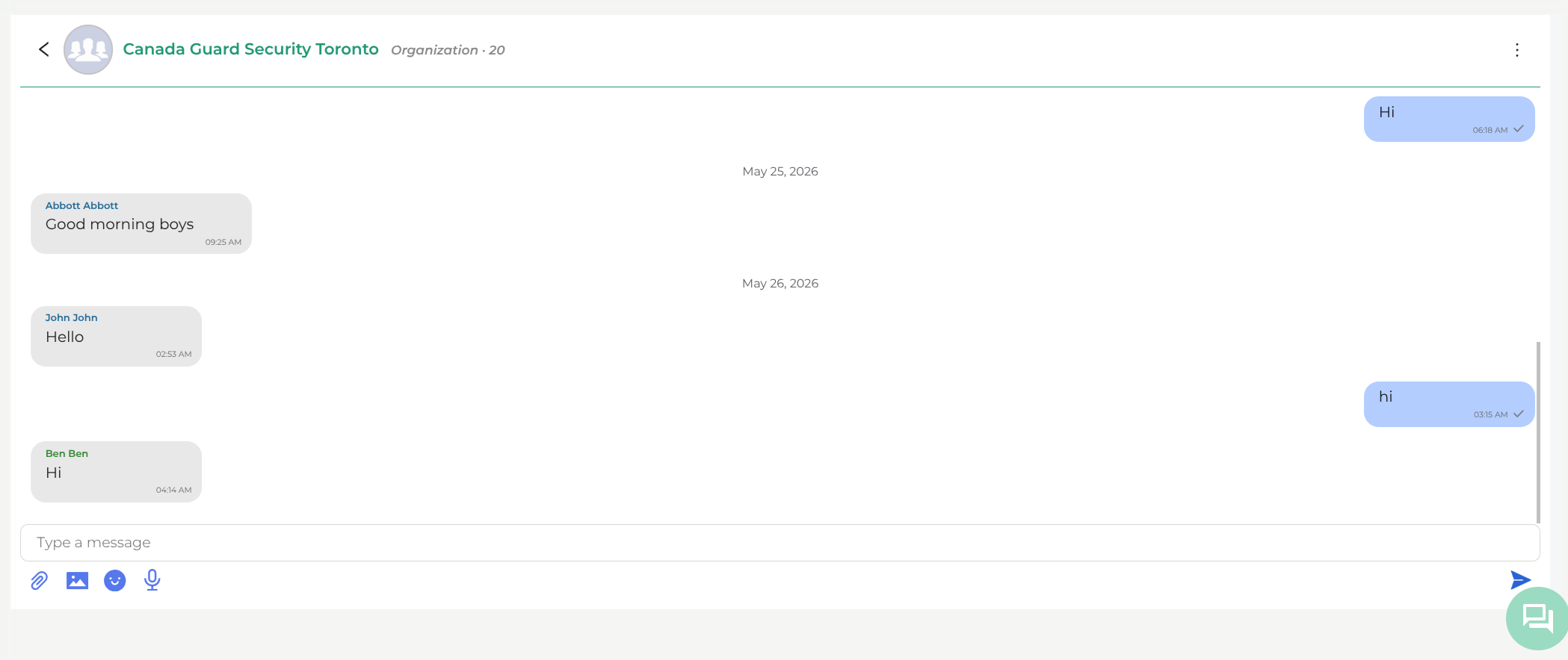 Messaging View