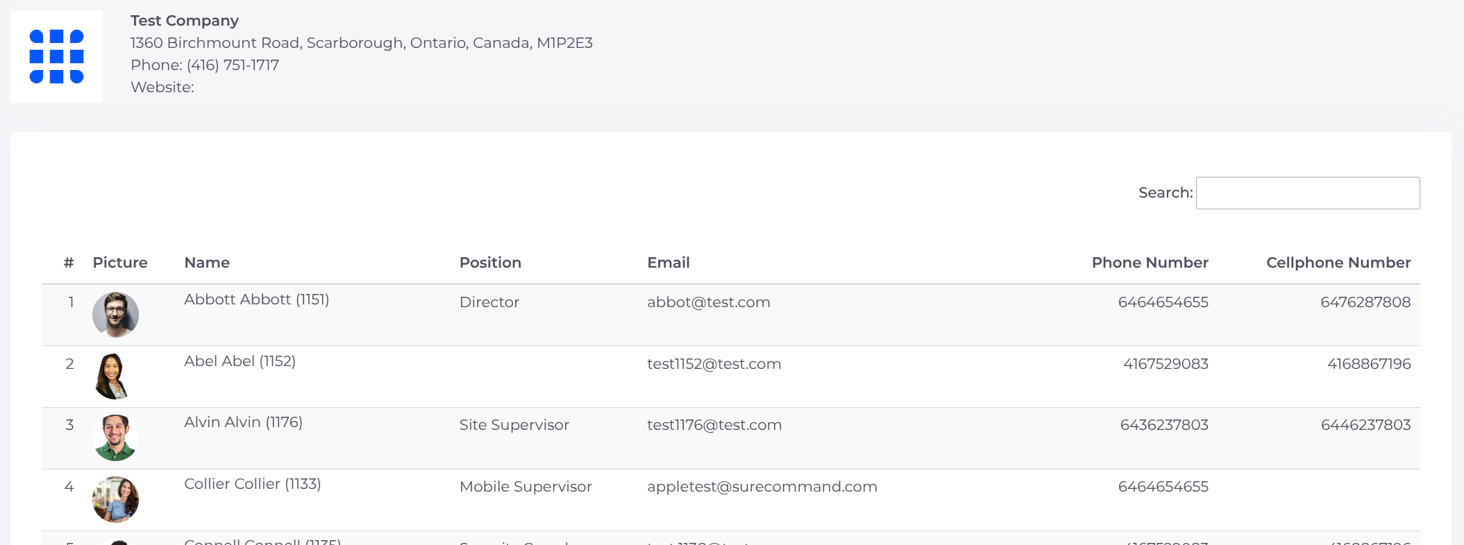 Organization Contacts