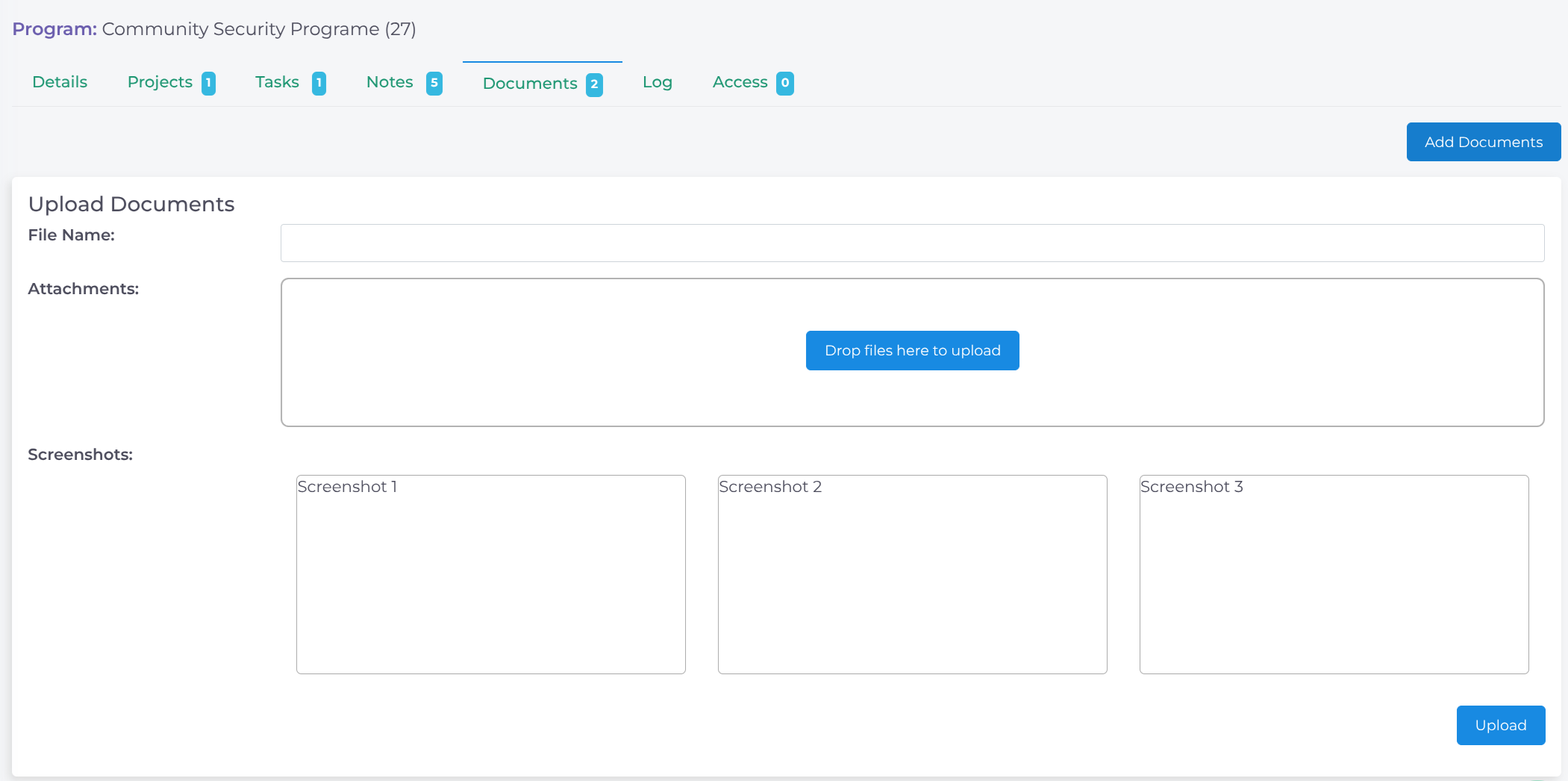 Add Program Document