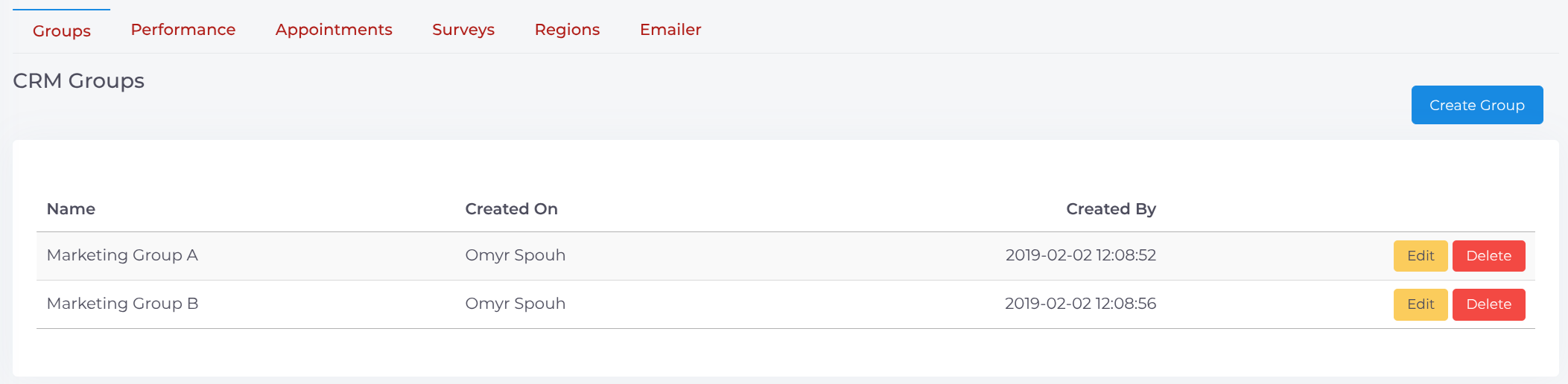 Settings Groups